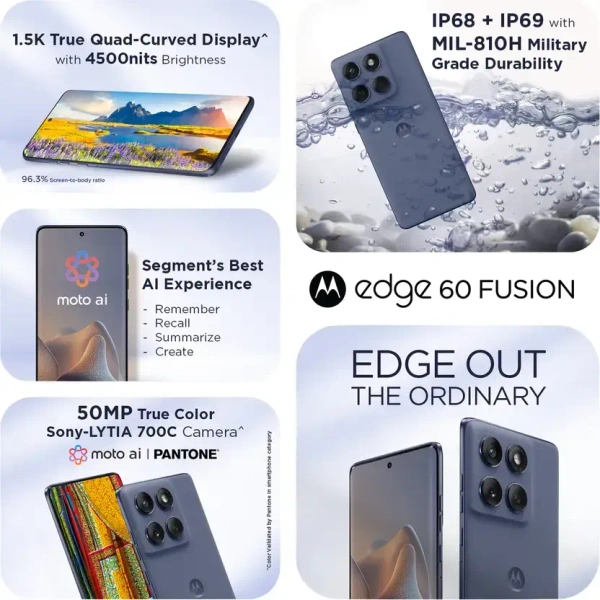 Motorola Edge 60 Fusion 5G (Pantone Slipstream, 8GB RAM, 256GB Storage)