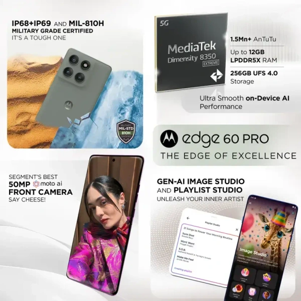 Motorola Edge 60 Pro (Pantone Shadow, 512 GB) (16 GB RAM)