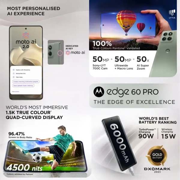 Motorola Edge 60 Pro (Pantone Shadow, 512 GB) (16 GB RAM)