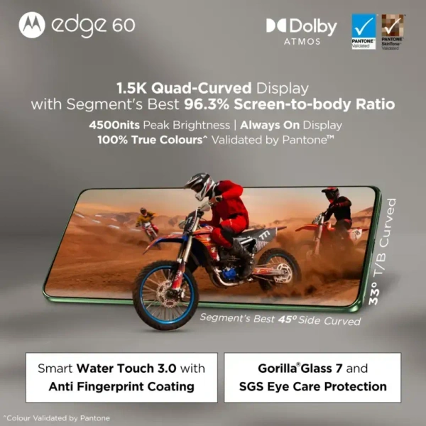 Motorola Edge 60 5G (Pantone Shamrock, 12GB RAM, 256GB Storage)