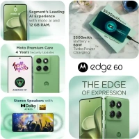 Motorola Edge 60 5G (Pantone Shamrock, 12GB RAM, 256GB Storage)