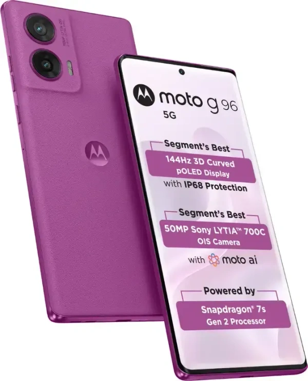 Motorola G96 5G (Cattleya Orchid, 8GB RAM, 256GB Storage)