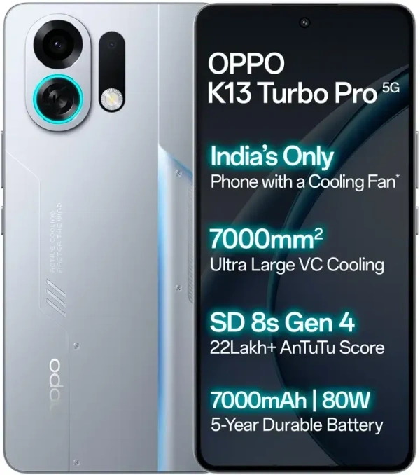 OPPO K13 Turbo Pro 5G (Silver Knight, 256 GB)  (8 GB RAM)
