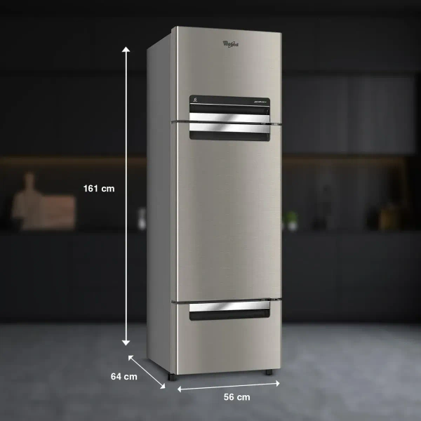 Protton 215L Frost Free Three Door Refrigerator - Radiant Steel  22164