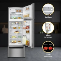 Protton 215L Frost Free Three Door Refrigerator - Radiant Steel  22164