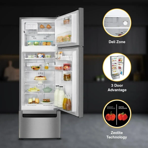 Protton 215L Frost Free Three Door Refrigerator - Radiant Steel  22164