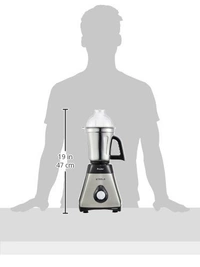 Preethi Steel Supreme MG-208 mixer grinder, 750 watt (Silver/ Black), 4 jars - Super Extractor juicer Jar, Vega W5 motor with 5yr Warranty & Lifelong Free Service  MG-208