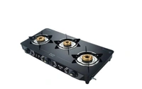 Preethi Alya 3 Burner Glass Top Gas Stove | 5-Year Warranty on Glass & Burners | ISI Certified | GTS-413