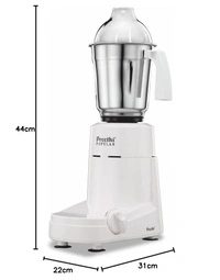 Preethi Popular MG 142 mixer grinder 750-Watt (White), 3 Jars with with 2yr Guarantee & Lifelong Free Service   MG-142