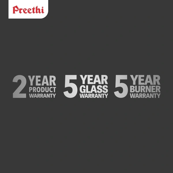 Preethi Alya 3 Burner Glass Top Gas Stove | 5-Year Warranty on Glass & Burners | ISI Certified | GTS-413