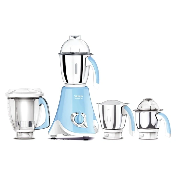 Vidiem Eva Super Blu 750W Mixer Grinder with 4 Jars | 4 Jar in- 1 Juicer | 750W mixer Grinder