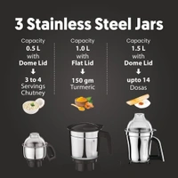 Preethi Taurus Pro MG-256 | 1000 Watt Mixer Grinder | 3 Jars | Black | 2-Year Warranty | Lifelong Free Service  MG-256  