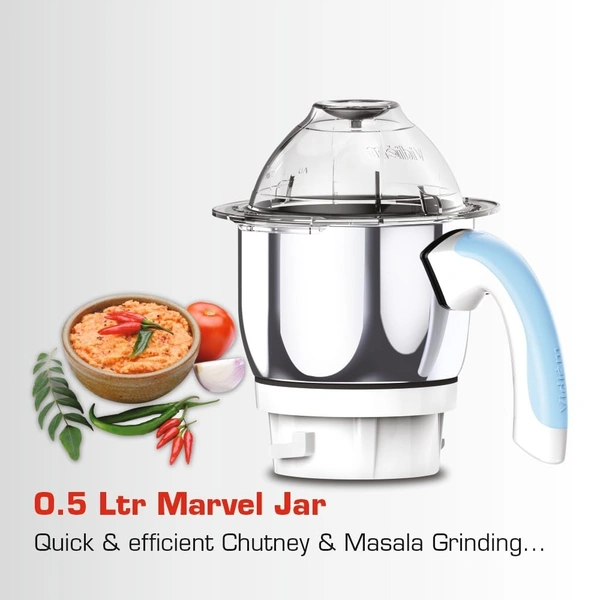 Vidiem Eva Super Blu 750W Mixer Grinder with 4 Jars | 4 Jar in- 1 Juicer | 750W mixer Grinder