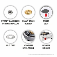 Preethi Shine Stainless Steel Gas Stove 4 Burners I Manual Ignition I ISI Certified I 2 Year Warranty    SSGS-008
