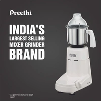  Preethi Eco Plus Mixer Grinder for Kitchen|750 Watt Mixie, 4 jars|Super Extractor juicer Jar| 2 Year Product Warranty| White  MG-269  