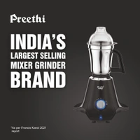 Preethi Taurus Pro MG-256 | 1000 Watt Mixer Grinder | 3 Jars | Black | 2-Year Warranty | Lifelong Free Service  MG-256  
