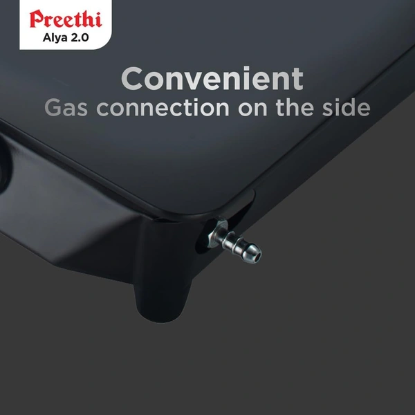 Preethi Alya 3 Burner Glass Top Gas Stove | 5-Year Warranty on Glass & Burners | ISI Certified | GTS-413
