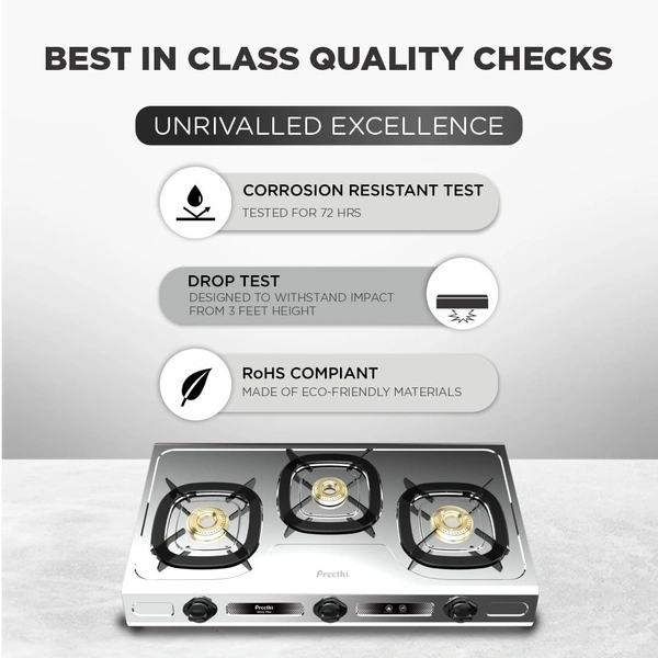 Preethi Glory Plus 3 Burner Gas stove  SSGS