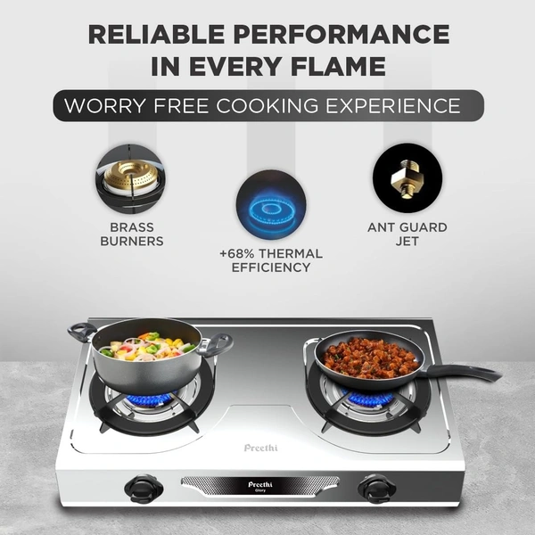 Preethi Glory 2 Burner Gas stove  SSGS-007