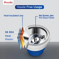  Preethi Blue Leaf Platinum MG 139 mixer grinder, 750 watt, White, 4 jars - Super Extractor juicer Jar & Storage Air-Tight Container, FBT motor with 5yr...  MG-139 