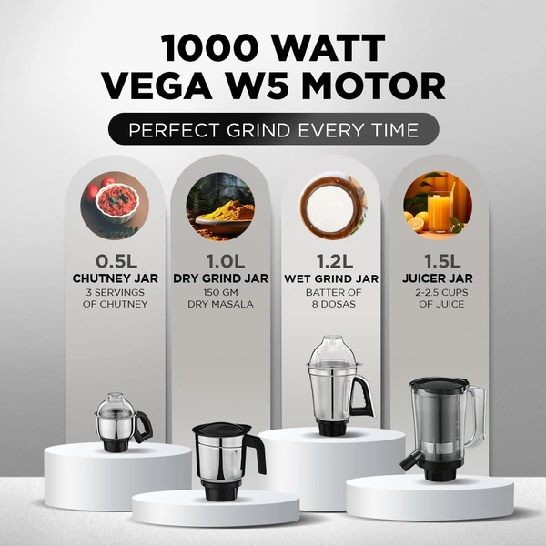 Preethi Plastic Taurus Plus 1000 Watt Mixer Grinder|4 Jars With Super Extractor Juicer Jar,2 Yr Guarantee&Lifelong Free Service,Blue/Black(Mg-257)  MG-257  