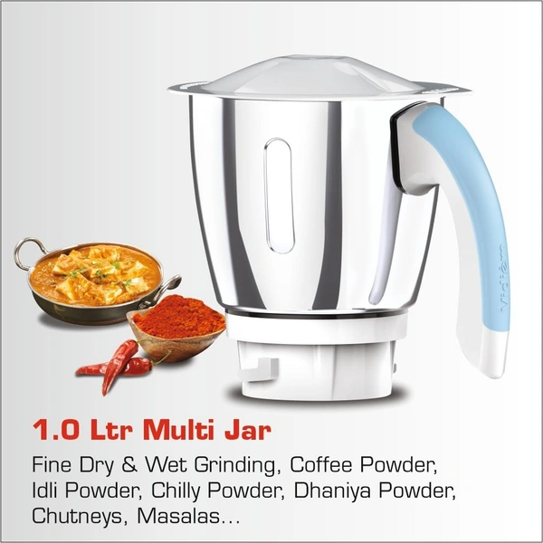 Vidiem Eva Super Blu 750W Mixer Grinder with 4 Jars | 4 Jar in- 1 Juicer | 750W mixer Grinder