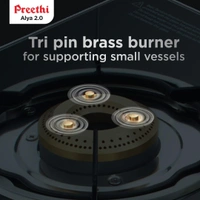Preethi Alya 2 Burner Glass Top Gas Stove | 5-Year Warranty on Glass & Burners | ISI Certified Visit the Preethi Store  GTS-411