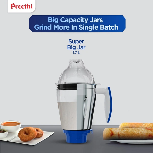  Preethi Blue Leaf Gold MG 150 Mixer Grinder 750 watt, 3 Jars, White  MG-150