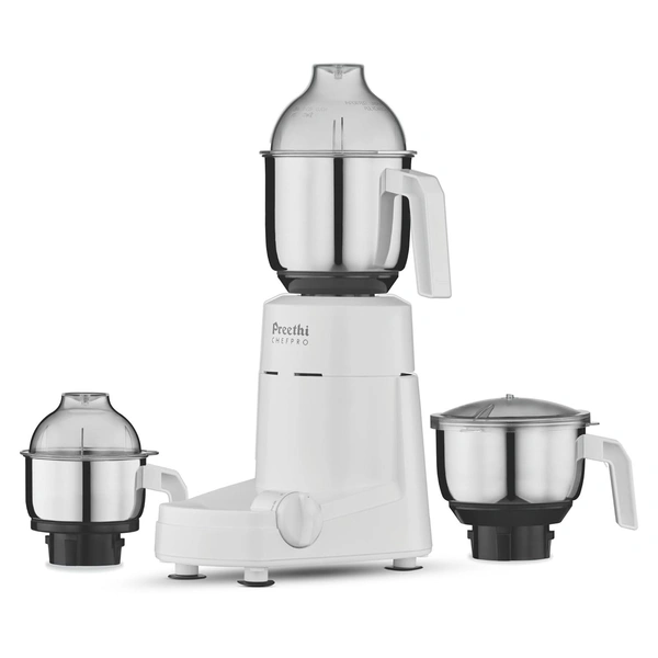 Preethi Chef Pro Mixer Grinder, 750 watt, 3 Jars, White  MG-128