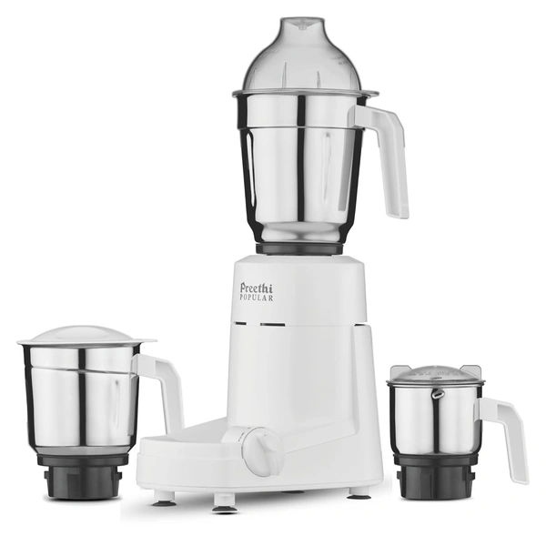 Preethi Popular MG 142 mixer grinder 750-Watt (White), 3 Jars with with 2yr Guarantee & Lifelong Free Service   MG-142