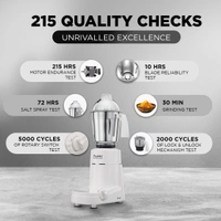Preethi Popular MG 142 mixer grinder 750-Watt (White), 3 Jars with with 2yr Guarantee & Lifelong Free Service   MG-142