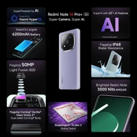 Redmi Note 14 Pro+ 5G (Phantom Purple, 8GB RAM+ 128GB Storage) | Snapdragon 7s Gen 3 Processor | AMOLED Display | Dual Nano-SIM | 6200mAh Battery