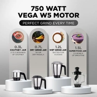 Preethi Peppy Plus MG-246 Mixer Grinder, 750 watt, Red-Black, 4 Jars - Super Food Jar with Texture Builder & 3D Airflow Technology, Vega W5 Motor with 5yr Warranty & Lifelong Free Service, Standard   MG-246
