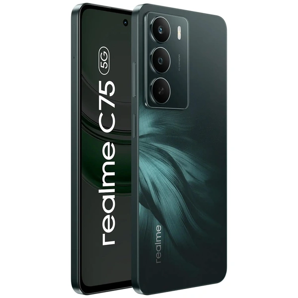 realme C75 5G Smartphone Android 15 Display 6.67" FHD 120Hz 6000mAh Battery 45W Charge 4GB RAM 128GB ROM Dual SIM Support AI Camera Fingerprint WiFi GPS (Black)