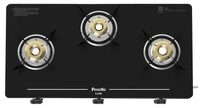 ‎Preethi Luxe 3 Burner Glass Top Gas Stove With Driptray Less Infinity Design, 5 Year Warranty On Glass & Burner, Manual Design, Black  GTS-415