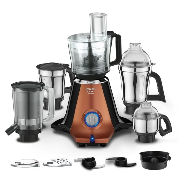  Preethi Zodiac Stardust Mixer Grinder for Kitchen, 5 Jars 750 Watt Mixie (3 Stainless steel Jars +1 Juicer Jar+1 Master Chef Plus Food processor Jar),...   MG-265
