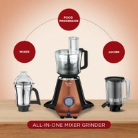  Preethi Zodiac Stardust Mixer Grinder for Kitchen, 5 Jars 750 Watt Mixie (3 Stainless steel Jars +1 Juicer Jar+1 Master Chef Plus Food processor Jar),...   MG-265