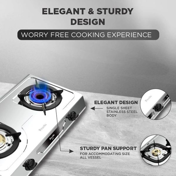 Preethi Glory 2 Burner Gas stove  SSGS-007