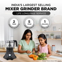  Preethi Zodiac Cosmo MG236 Mixer Grinder 750 watt with 5 Jars Includes Super Extractor juicer Jar & Master Chef + Food Processor Jar, Black MG-236