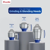  Preethi Blue Leaf Gold MG 150 Mixer Grinder 750 watt, 3 Jars, White  MG-150