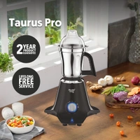 Preethi Taurus Pro MG-256 | 1000 Watt Mixer Grinder | 3 Jars | Black | 2-Year Warranty | Lifelong Free Service  MG-256  