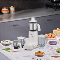 Preethi Eco Plus Mixer Grinder for Kitchen|750 Watt Mixie, 4 jars|Super Extractor juicer Jar| 2 Year Product Warranty| White   MG-157