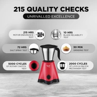 Preethi Crown Plus Mixer Grinder |600 Watt Mixie,4 Jars|Super Extractor Juicer Jar | 5yr Motor Warranty & Lifelong Free Service|White/Purple  MG -258