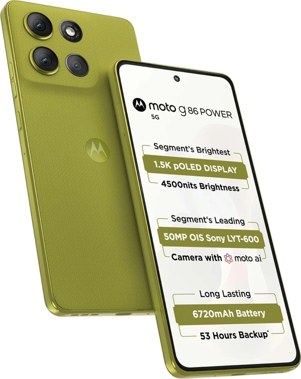 MOTOROLA Moto G86 Power 5G, 8GB Ram, 128GB Storage, Pantone Golden Cypress, Smartphone