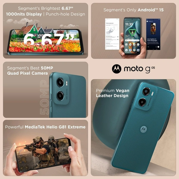 Motorola G05 4G (Forest Green, 4GB RAM, 64GB Storage)