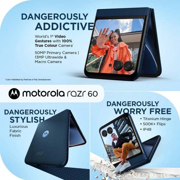 Motorola Razr 60 5G (Pantone Gibraltar Sea, 8GB RAM, 256GB Storage)