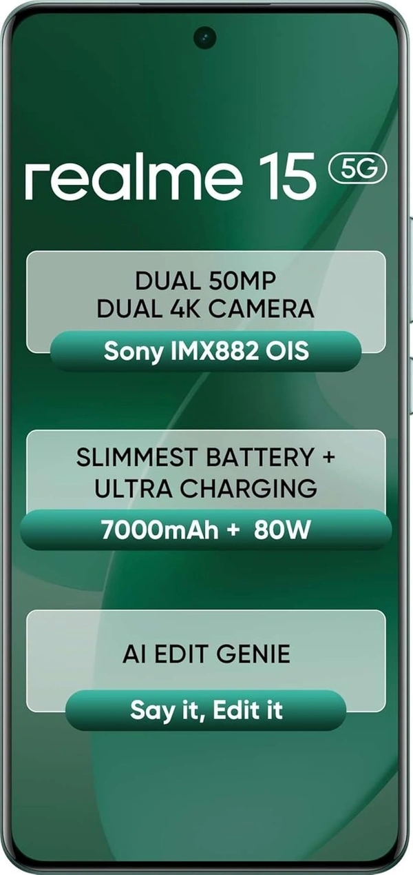 realme 15 5G (Velvet Green, 128 GB)  (8 GB RAM)