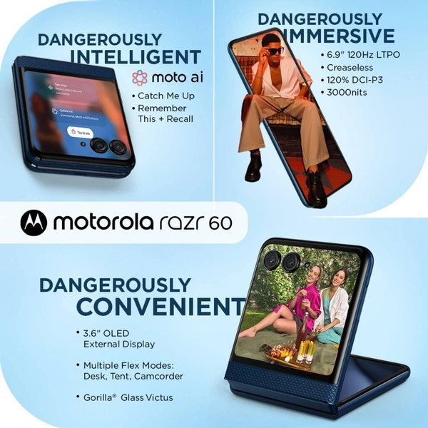 Motorola Razr 60 5G (Pantone Gibraltar Sea, 8GB RAM, 256GB Storage)