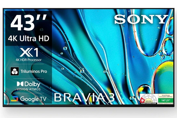 Sony BRAVIA 3 Series 108 cm (43 inches) 4K Ultra HD AI Smart LED Google TV K-43S30 (Black)