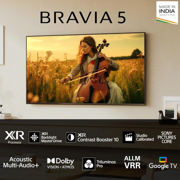 Sony 189 cm (75 inches) BRAVIA 5 Series 4K Ultra HD Smart Mini LED Google TV K-75XR55A